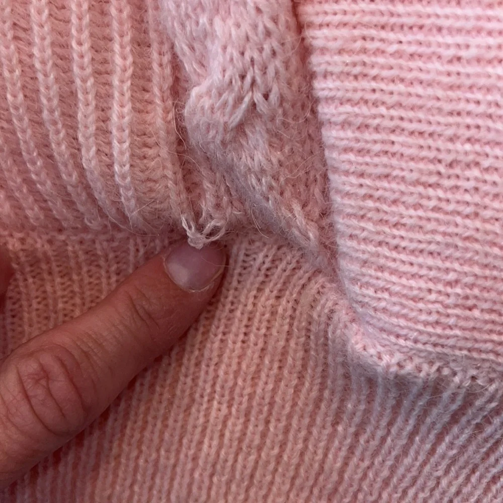 VINTAGE light pink sweater vest topper woolblend boho grandmacore cottagecore 1X - Picture 8 of 15